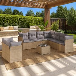 Your Friendly 10-Piece Garden Sofa Set Awaits