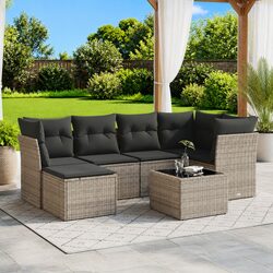 Friendly 7 Piece Grey Poly Rattan Sofa Set