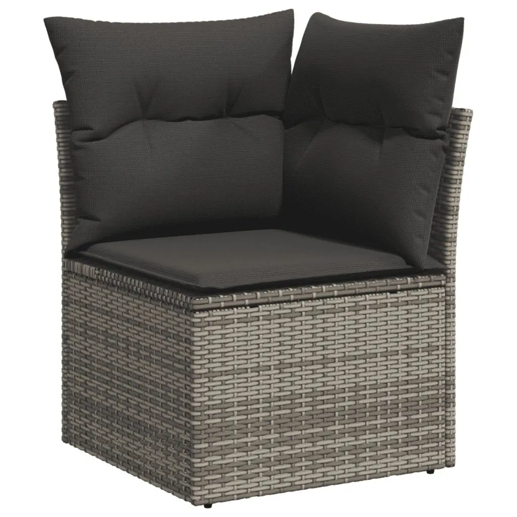 Garden Sofa Set Modular 7 Piece Outdoor Furniture Grey Poly Rattan