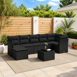 Friendly 8 Piece Black Outdoor Sofa Set for Your Space