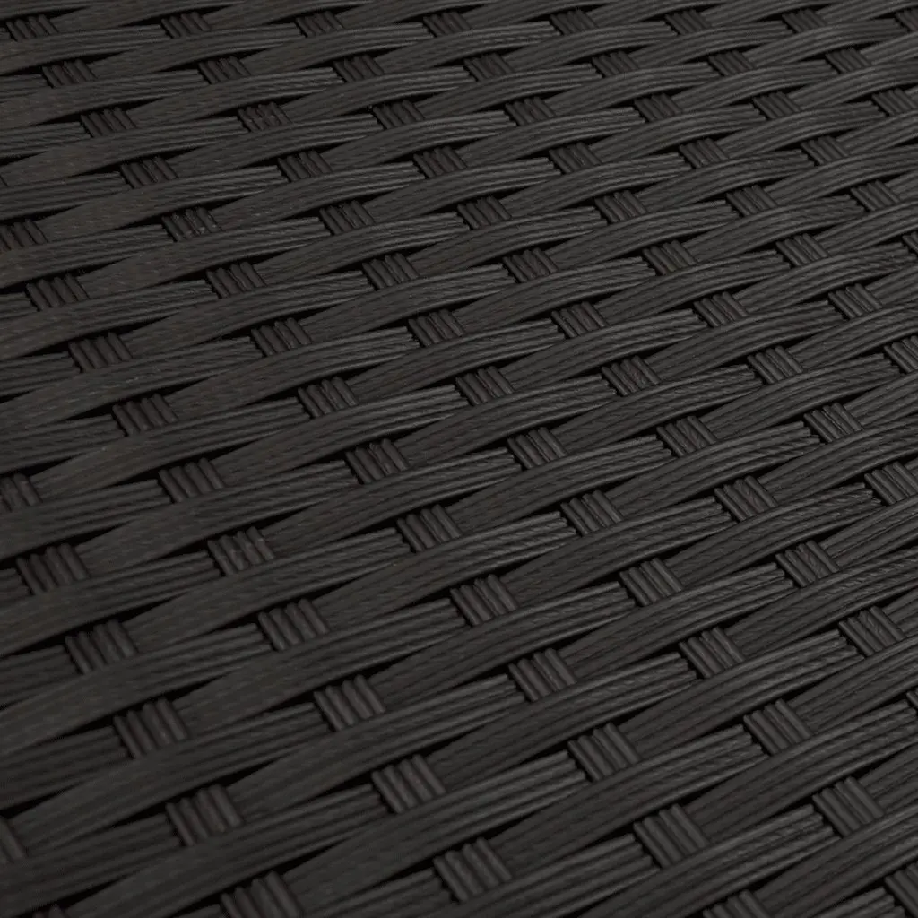Garden Sofa Set 7 Piece Outdoor Furniture Black Poly Rattan Modular Patio
