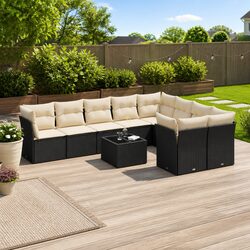Friendly 10-Piece Garden Sofa Set for Comfortable Gatherings
