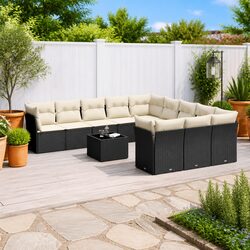 Your Ideal 12 Piece Black Garden Sofa Set Awaits