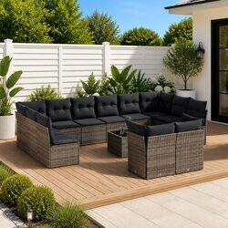 Inviting 13 Piece Garden Sofa Set in Grey