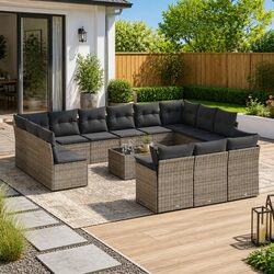 Your New Favorite 14-Piece Garden Sofa Set in Grey