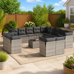 Your New Favorite 14 Piece Outdoor Sofa Set in Grey