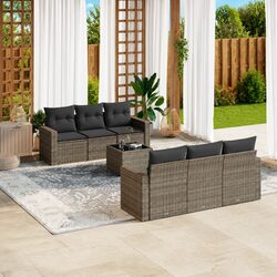 Friendly 7 Piece Outdoor Sectional Sofa Set in Grey