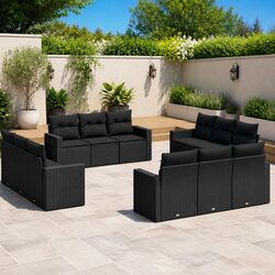 Your Perfect 12 Piece Black Poly Rattan Outdoor Set Awaits