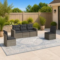 Create Comfort with a 5-Piece Grey Outdoor Sofa Set