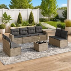 Your New Favorite Outdoor Sofa Set - 9 Pieces in Beige