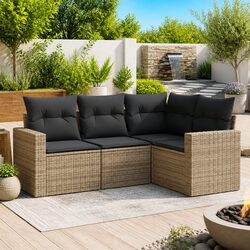 Friendly Grey Rattan Garden Sofa Set for Relaxing