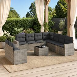 10 Piece Grey Outdoor Sofa Set