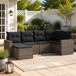 Your New Favorite 6 Piece Garden Sofa Set in Grey