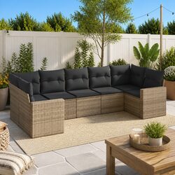 Friendly 7-Piece Grey Outdoor Sofa Set for Your Space