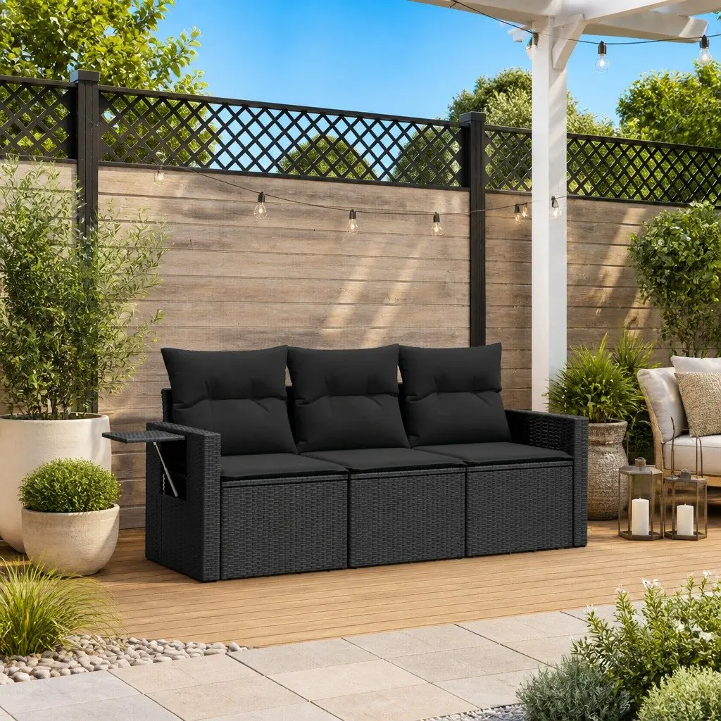 3 Piece Garden Sofa Set Outdoor Furniture Patio Conversation Sectional with