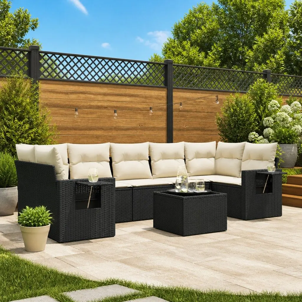Garden Sofa Set 8 Piece Outdoor Furniture Modular Patio Lounge with Storage