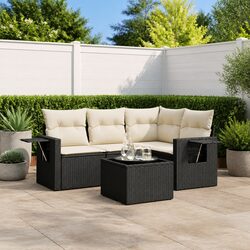 You’ll Love This 5-Piece Black Poly Rattan Garden Sofa Set