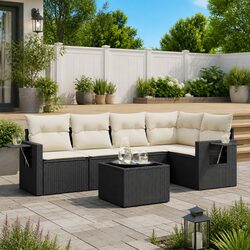 Your New Favorite 6 Piece Black Garden Sofa Set
