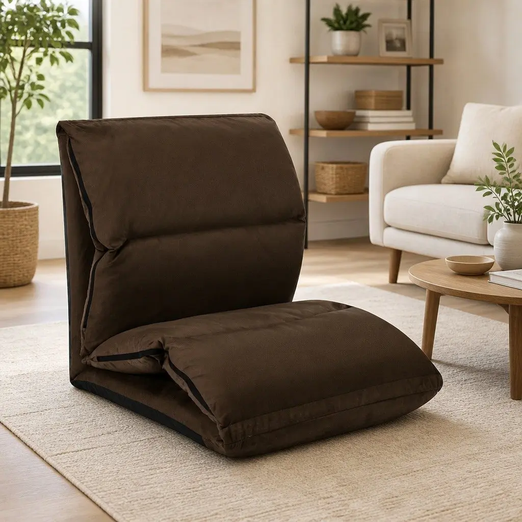 Folding Floor Chair Lounger Chaise Adjustable Relaxing Indoor Outdoor Compact