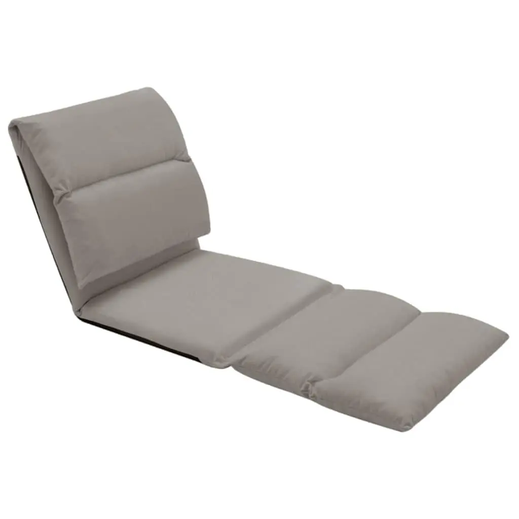 Folding Floor Chair Adjustable Microfibre Lounger Grey