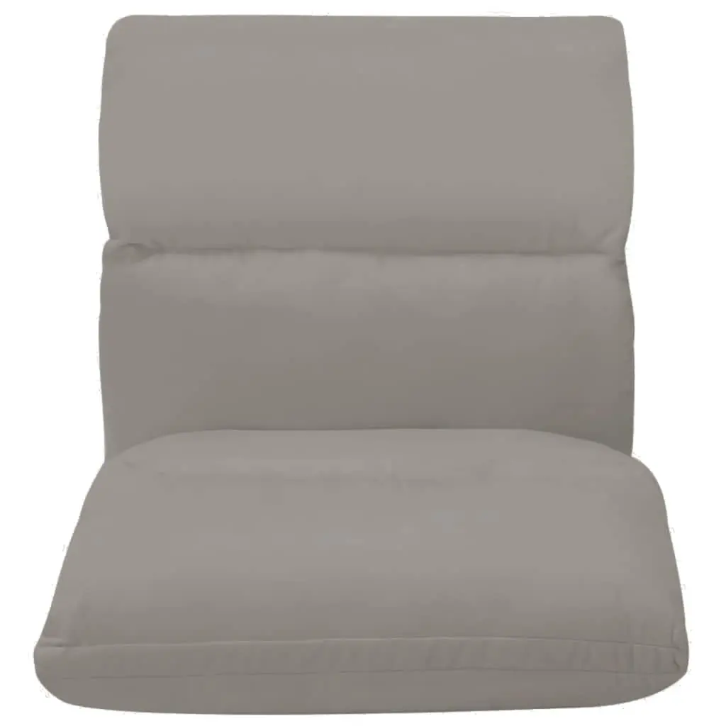 Folding Floor Chair Adjustable Microfibre Lounger Grey