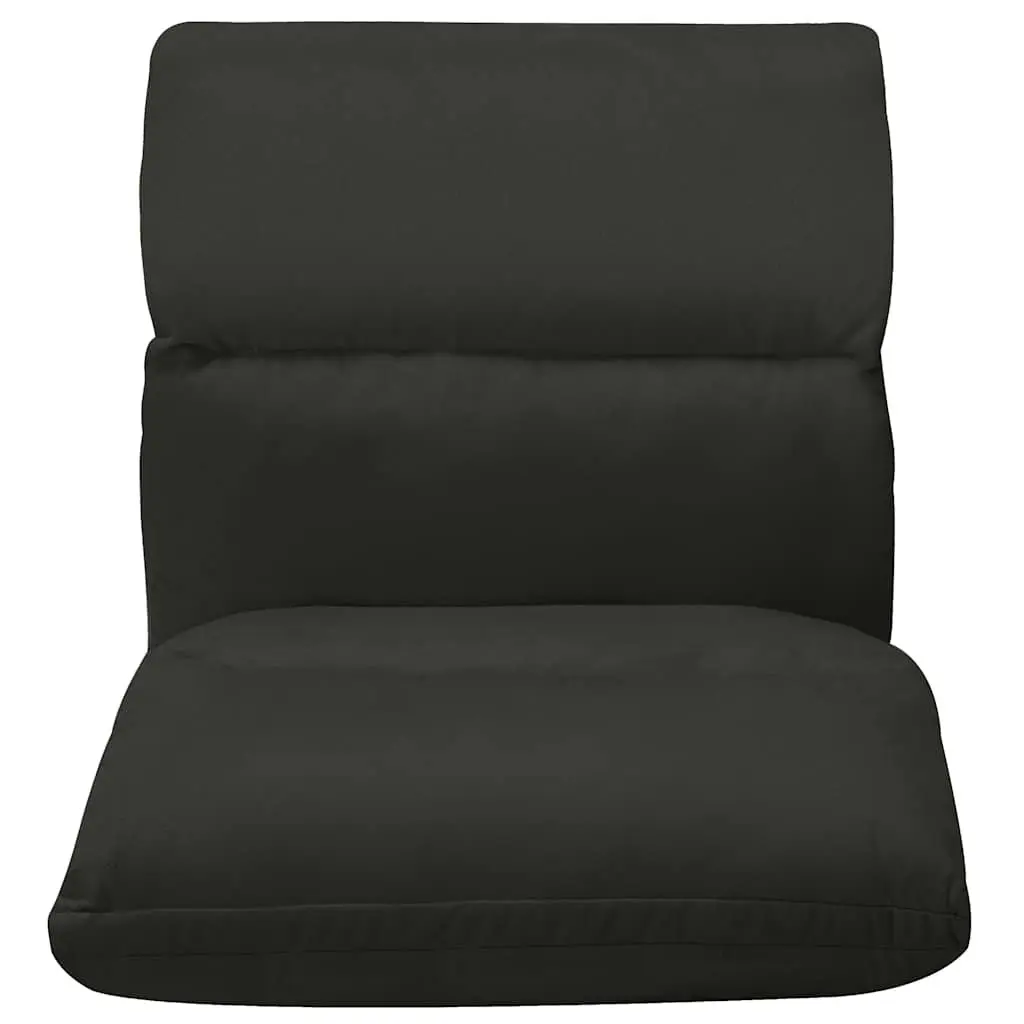 Adjustable Folding Floor Chair Microfibre Black Recliner for Indoor and Outdoor Use