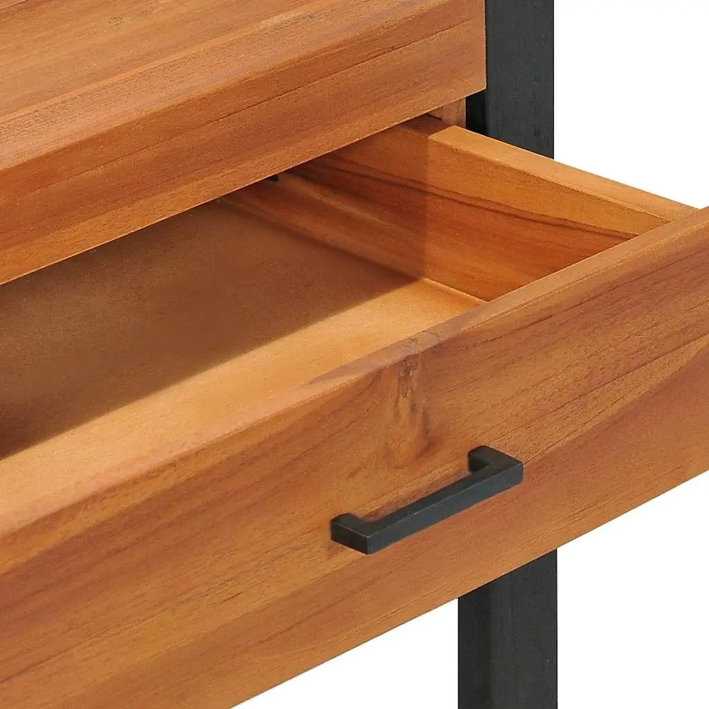 Desk with 2 Drawers 100x40x75 cm Brown Wooden Office Table Storage Furniture