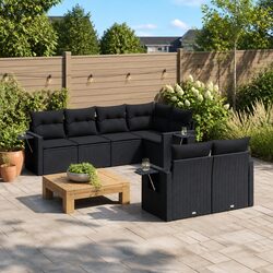 Your New 7-Piece Black Garden Sofa Set Awaits You
