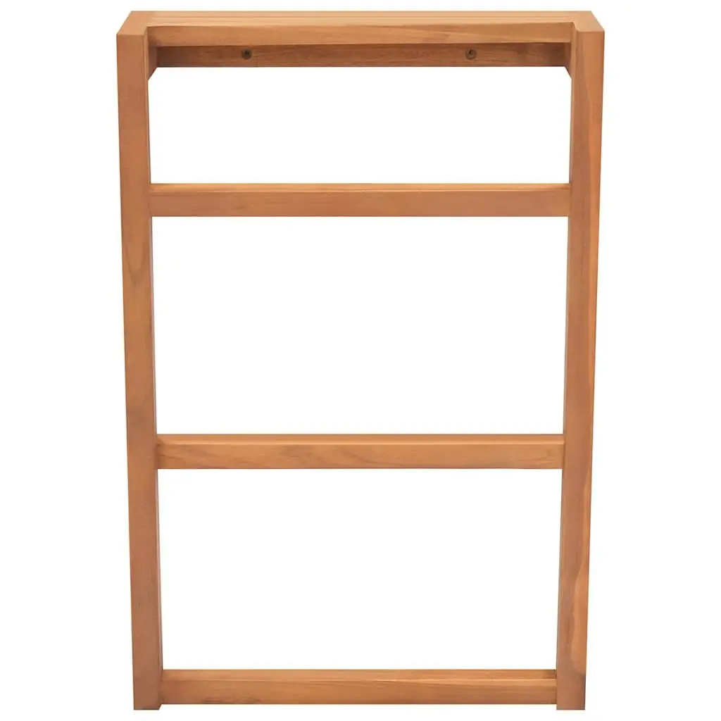 Towel Rack Solid Teak Wood Bathroom Holder Storage Rustic Design 2 Pack Set