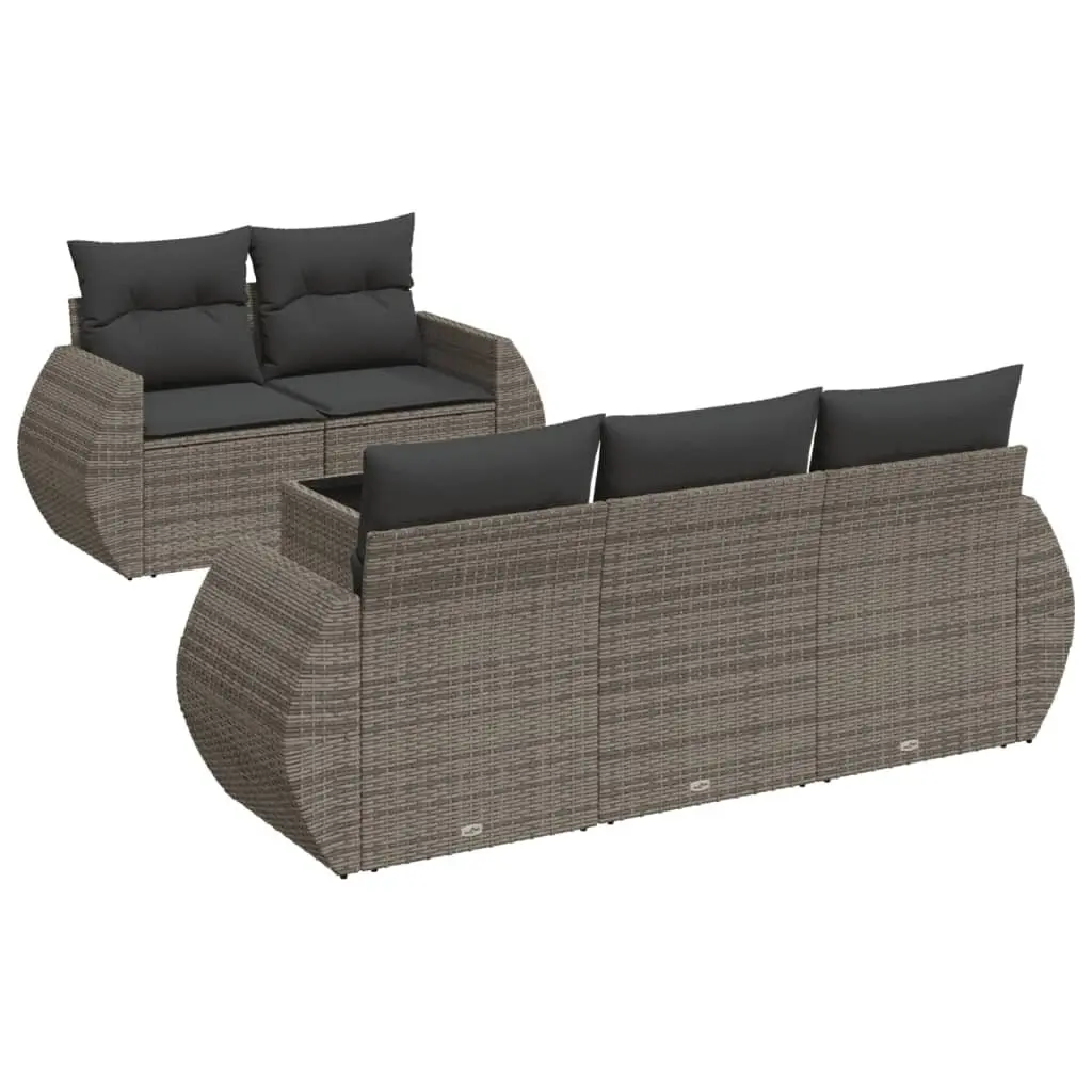 6 Piece Grey Garden Sofa Set for Outdoor Gatherings