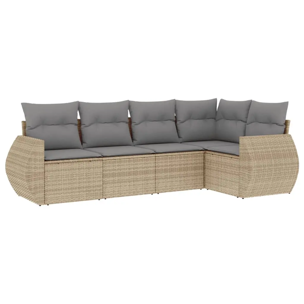 Garden Sofa Set 5 Piece Outdoor Furniture Patio Sectional with Storage Cushions