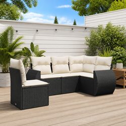 Your New Favorite 5 Piece Garden Sofa Set - Black