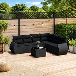 Friendly 7 Piece Garden Sofa Set with Cushions & Storage