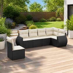 Your Friendly 6 Piece Garden Sofa Set in Black