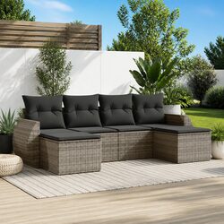 Friendly 6 Piece Grey Outdoor Sofa Set