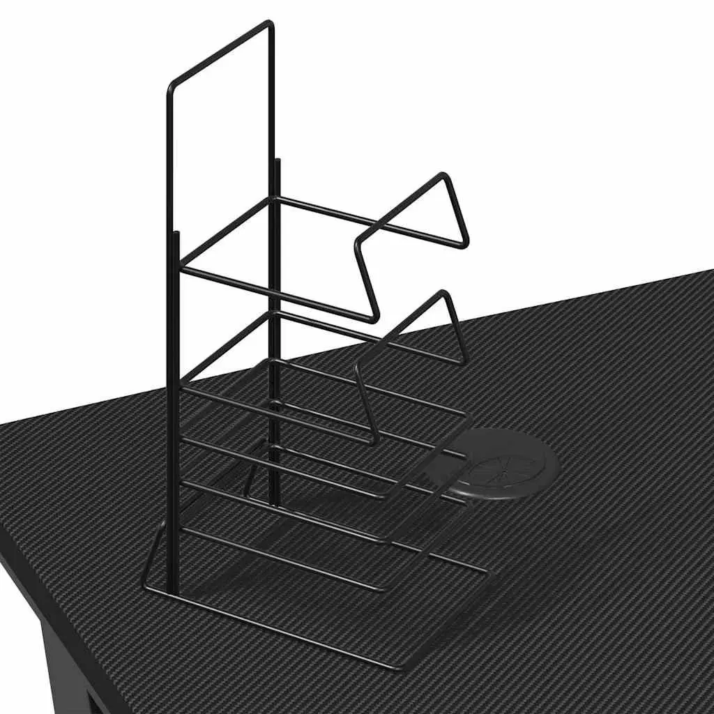 Ergonomic Gaming Desk Black Spacious Work Surface K Shape Legs 90x60x75cm
