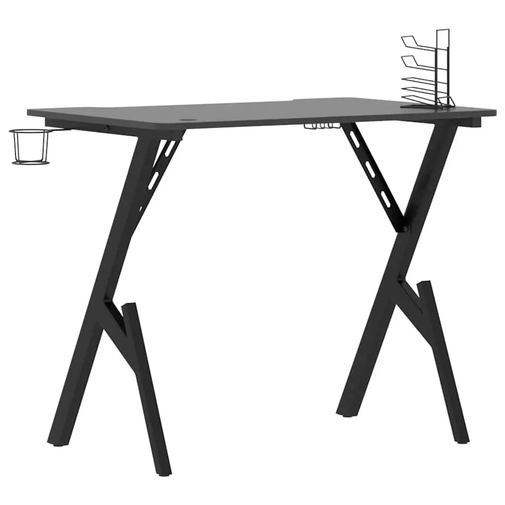 Computer Workstation Desk Black Y Shape Legs 90x60x75cm