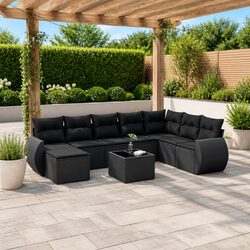 Your Ideal 9 Piece Garden Sofa Set with Cushions