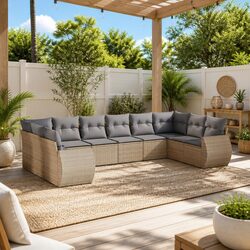 Your New 10-Piece Outdoor Sofa Set in Beige