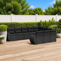 Your Perfect 10-Piece Outdoor Sofa Set in Black Rattan