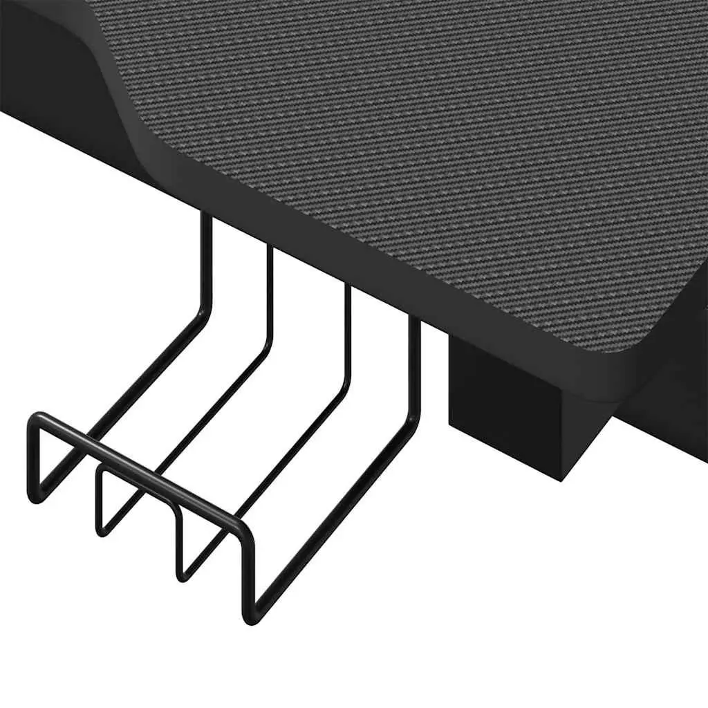 Gaming Desk LED RGB Z Shape Design Computer Workstation 110x60x75cm Black