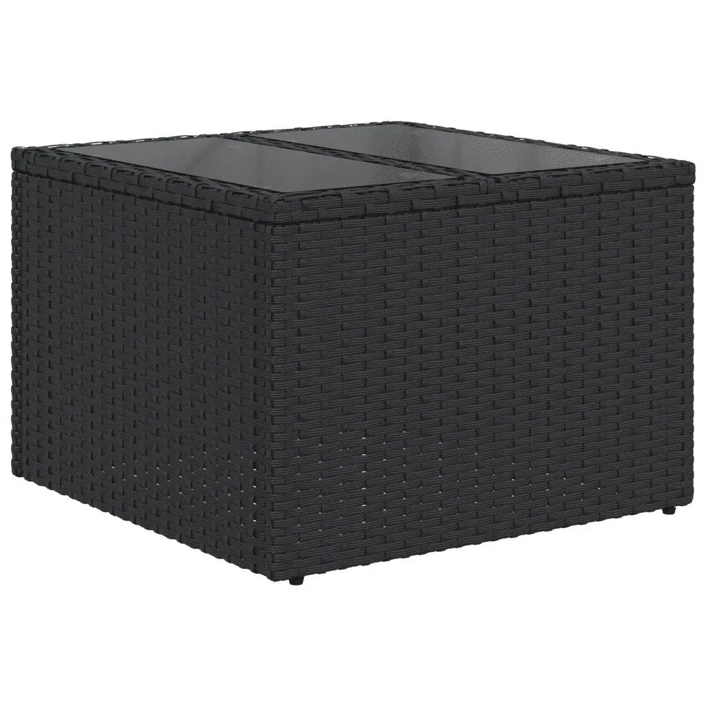 Garden Sofa Set 9 Piece Outdoor Furniture Black Poly Rattan Modular Patio Lounge