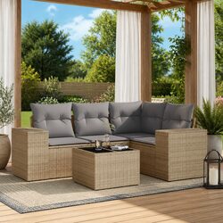 You’ll Love This 5-Piece Beige Outdoor Sofa Set