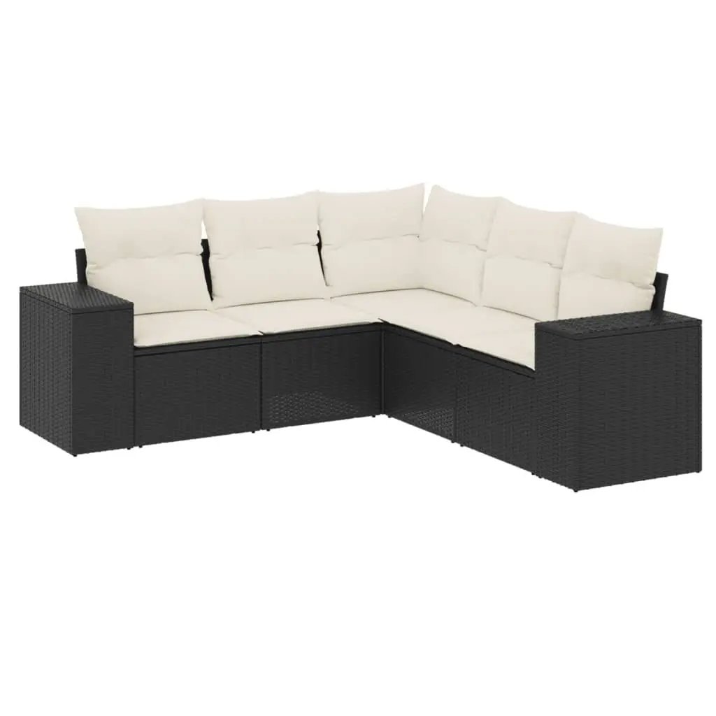 Garden Sofa Set 5 Piece Outdoor Furniture Patio Rattan Sectional with Storage