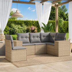 Beige 5 Piece Garden Sofa Set for Your Outdoor Comfort
