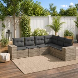Friendly Grey 6 Piece Sofa Set for Your Outdoor Oasis