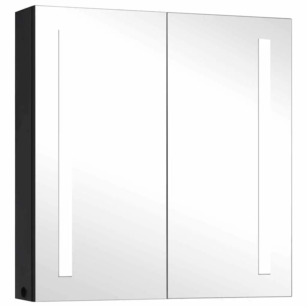 Bathroom Vanity Mirror Cabinet LED Anthracite 62x14x60cm
