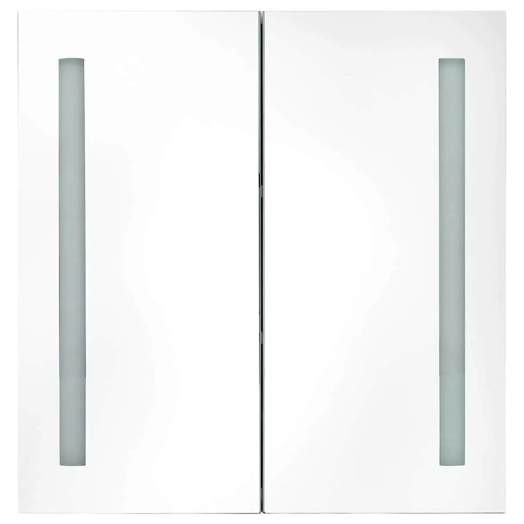 Bathroom Vanity Mirror Cabinet LED Anthracite 62x14x60cm