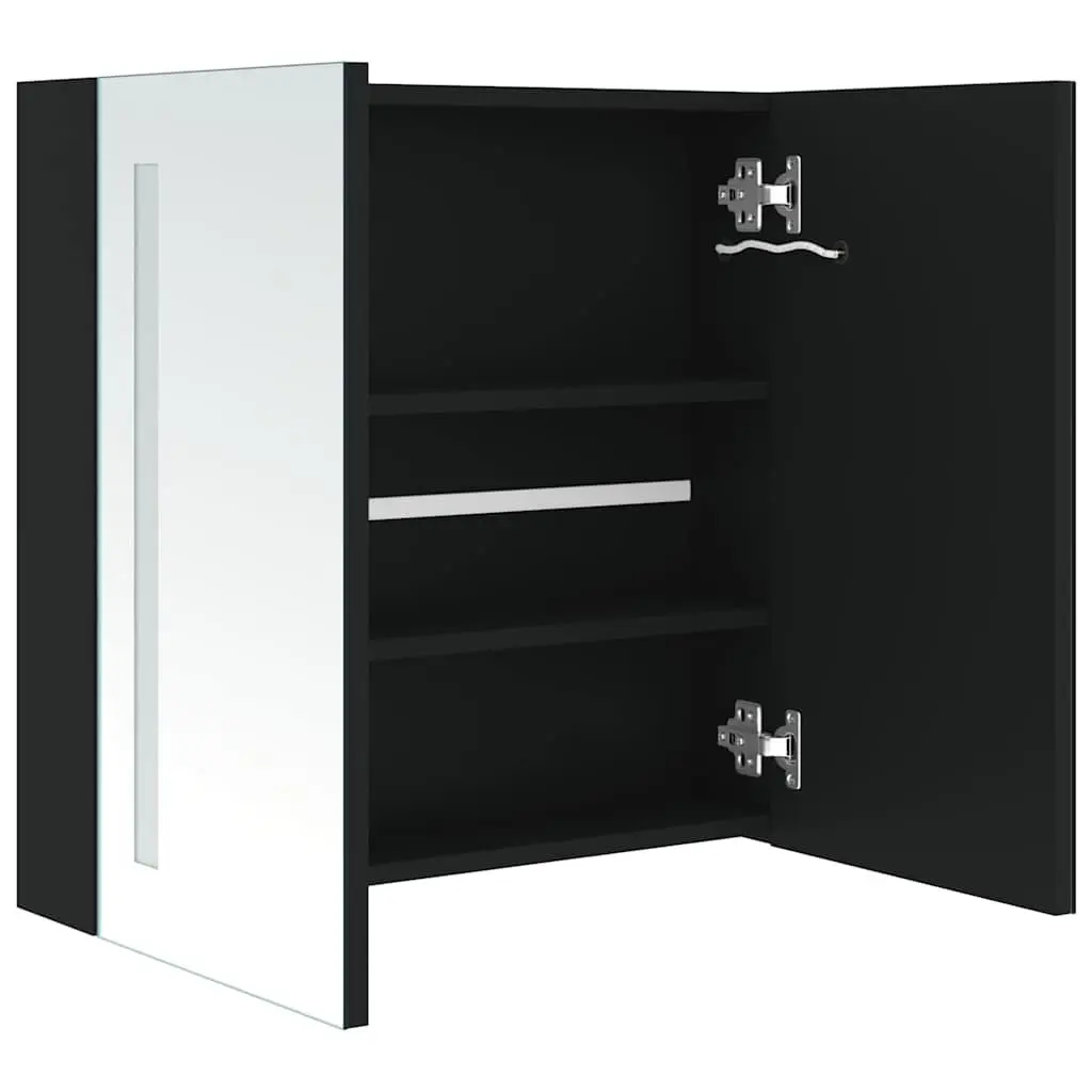 Bathroom Vanity Mirror Cabinet LED Anthracite 62x14x60cm