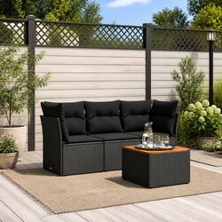 Your New 4 Piece Black Poly Rattan Outdoor Sofa Set